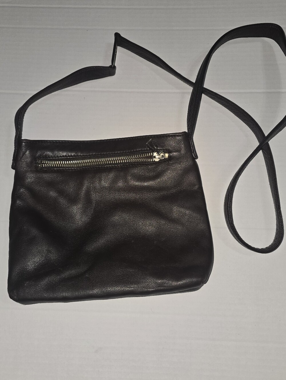 Vintage Ralph Lauren Genuine Leather Brown Crossbody Bag Purse RL Hardware